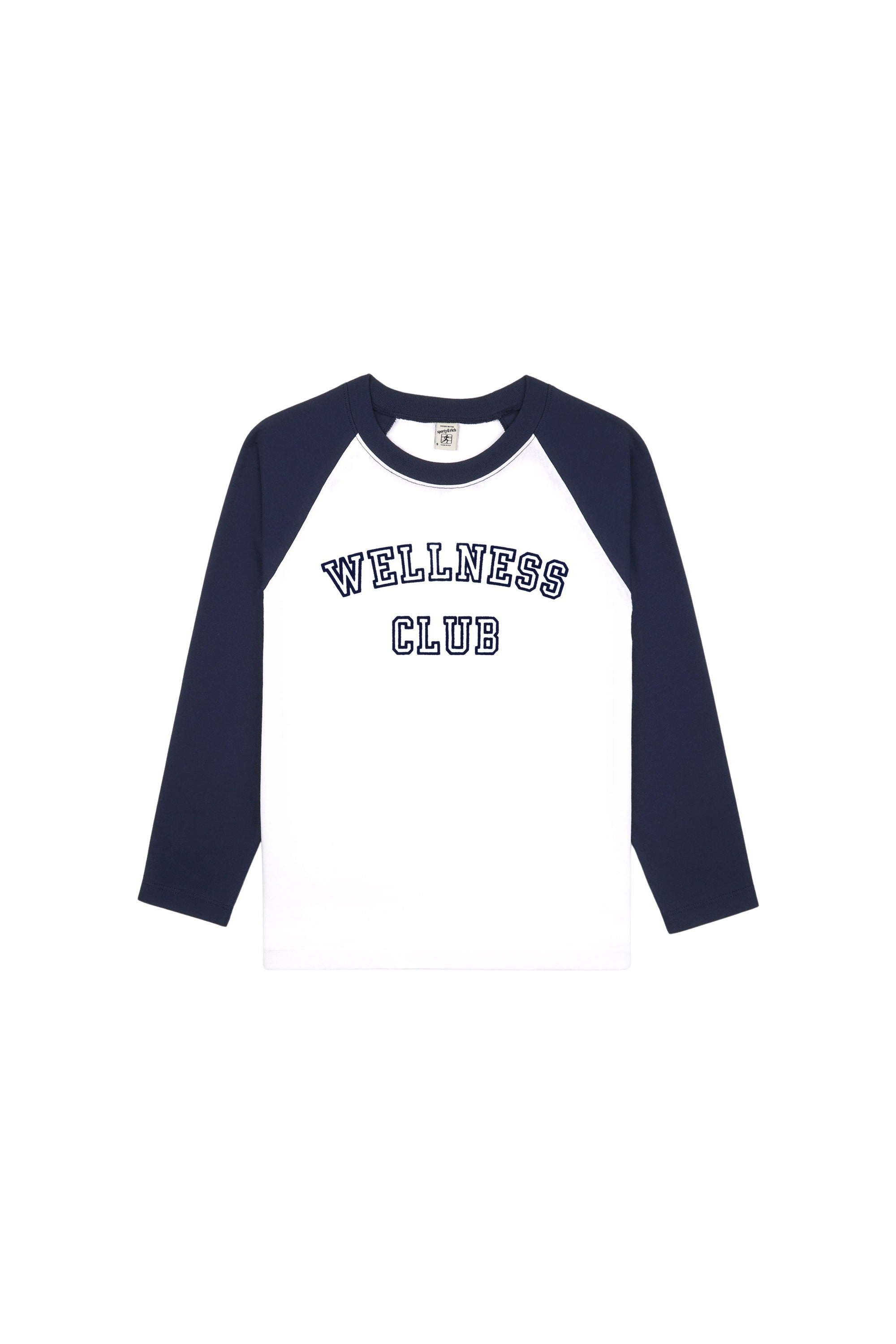 Wellness Club Baseball Tee - White & Navy