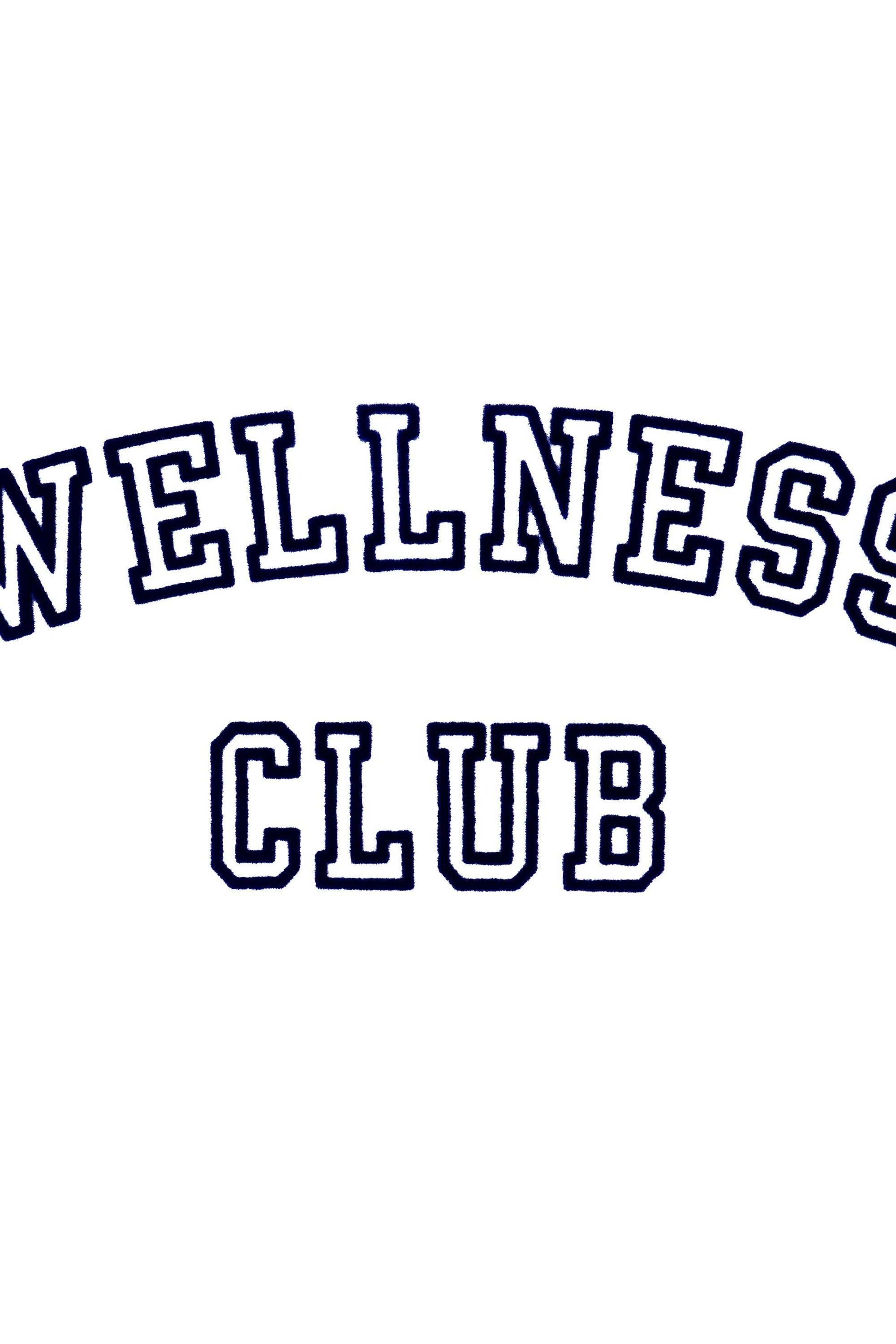 Wellness Club Baseball Tee - White & Navy