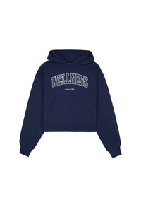Sweat à capuche court Wellness Ivy à poche - Navy