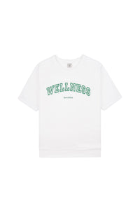 T-shirt à col rond Wellness Ivy  - Blanc & Vert