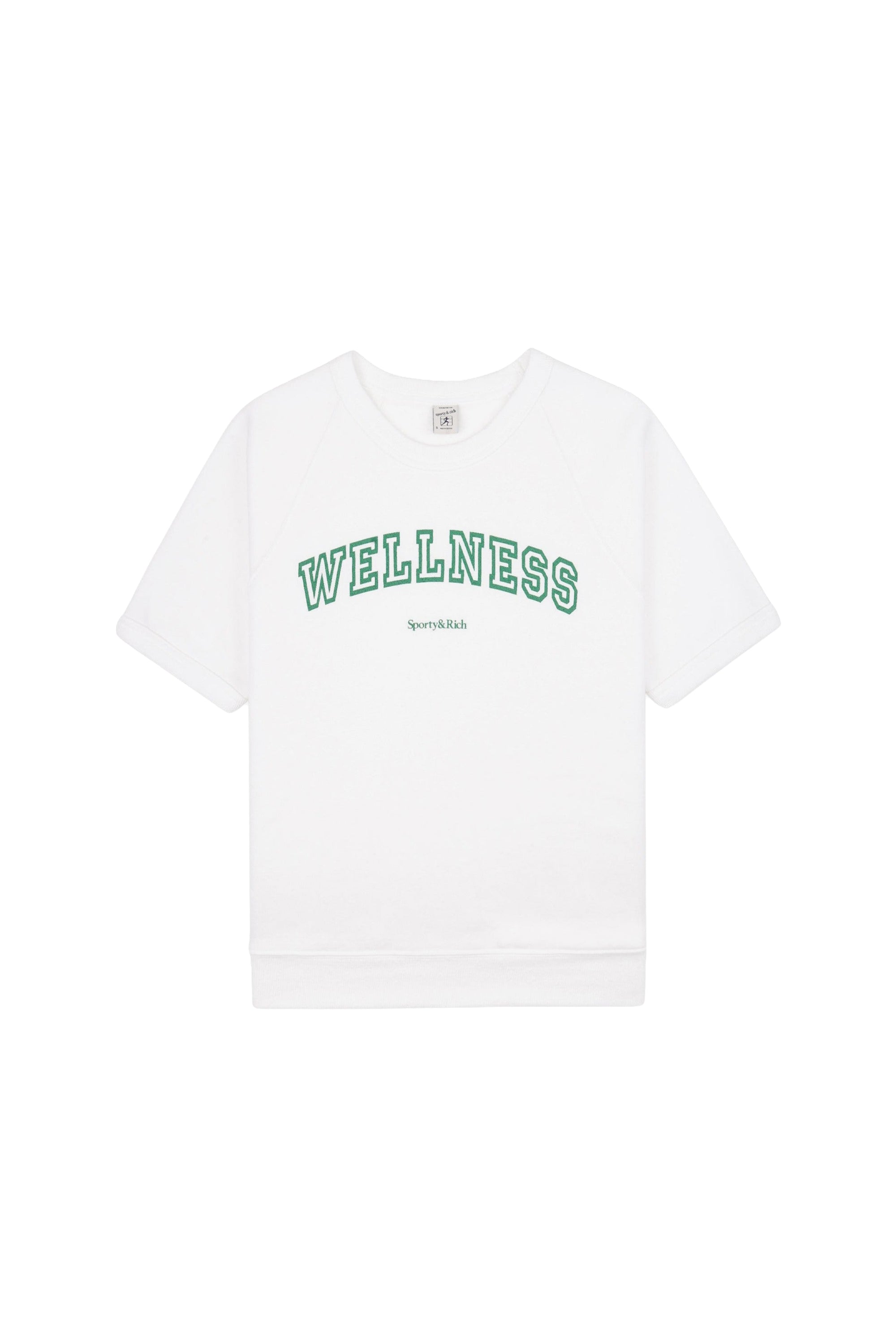 T-shirt à col rond Wellness Ivy  - Blanc & Vert