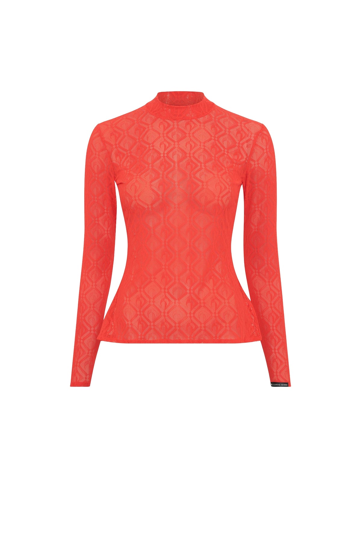 Top seconde peau en mesh jacquard Moon Diamant - Red