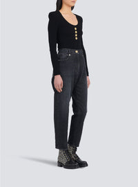 Jean à coupe boyfriend éco-design - Noir Délavé