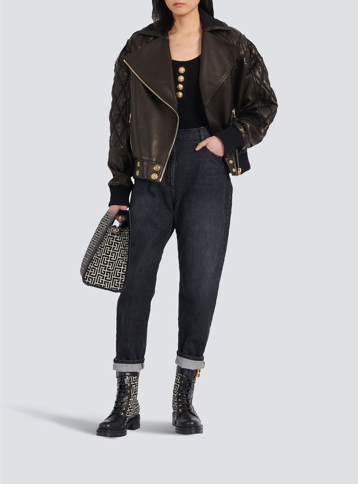 Jean à coupe boyfriend éco-design - Noir Délavé