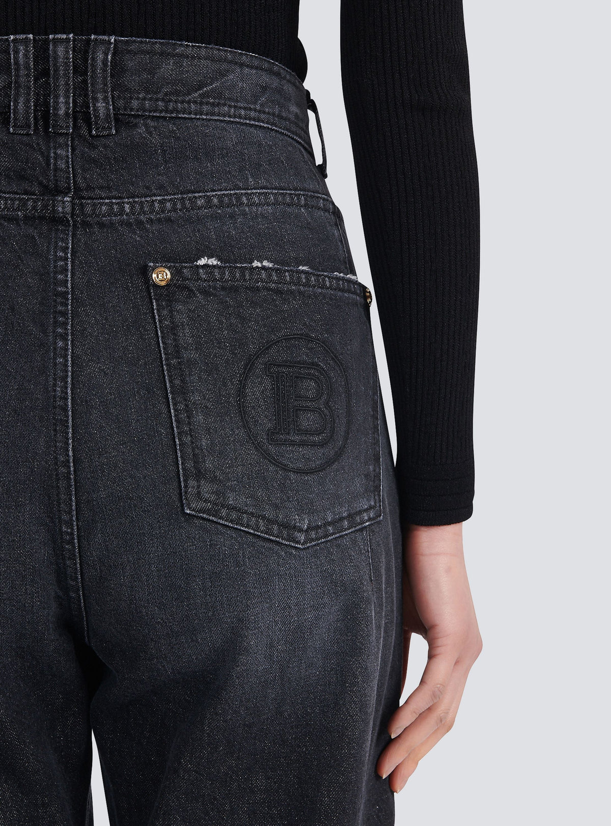 Jean à coupe boyfriend éco-design - Noir Délavé