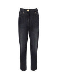 Denim boyfriend trousers - Washed Black