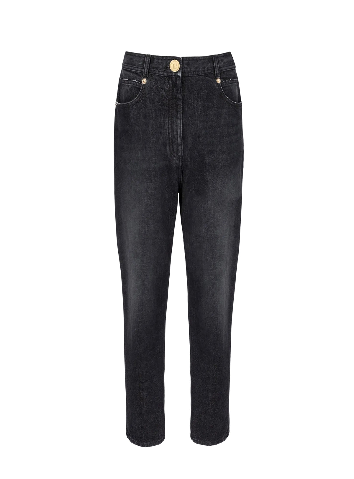 Denim boyfriend trousers - Washed Black
