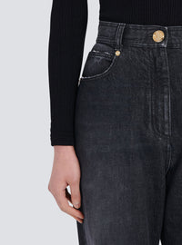 Jean à coupe boyfriend éco-design - Noir Délavé