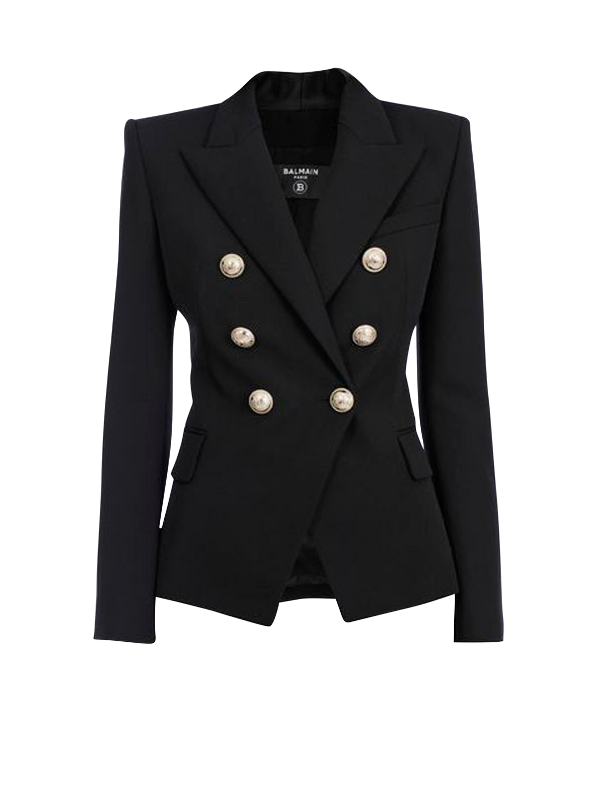 Veste en grain de poudre à double boutonnage - Noir