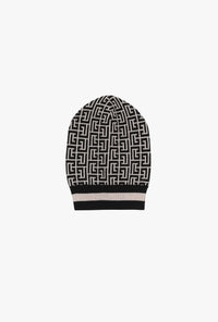 Bonnet maille Monogramme - Ivoire & Noir