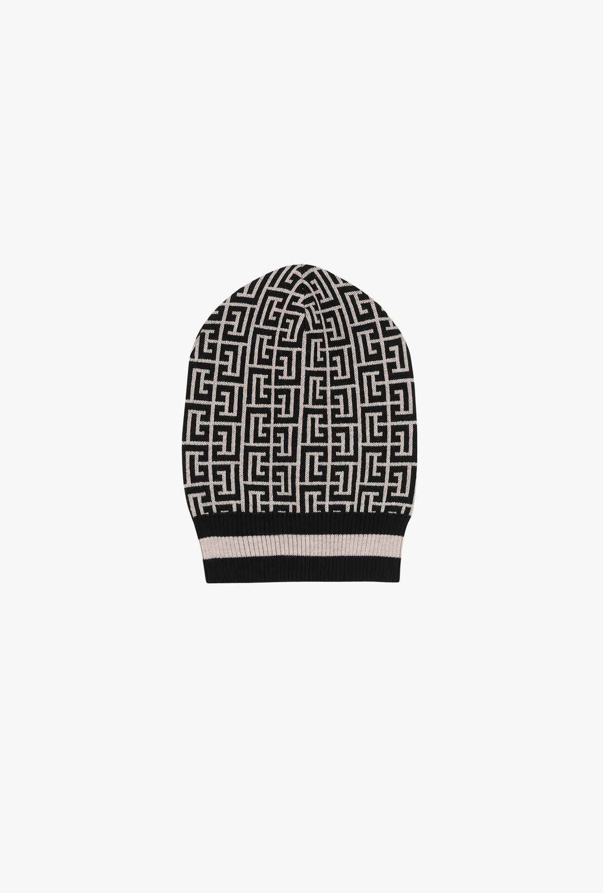 Bonnet maille Monogramme - Ivoire & Noir