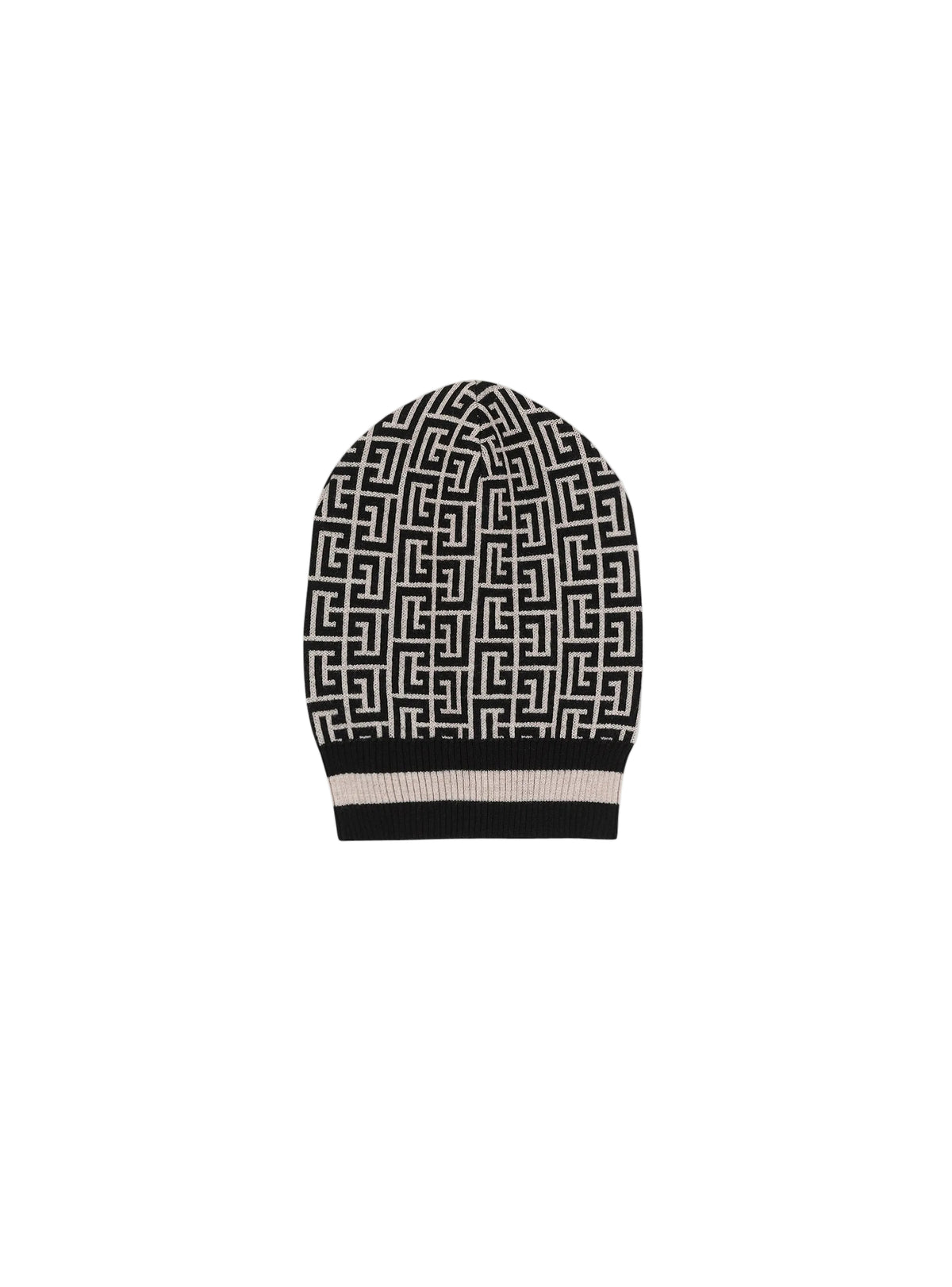 Bonnet maille Monogramme - Ivoire & Noir