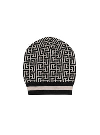 Bonnet Monogramme en maille - Ivoire & Noir