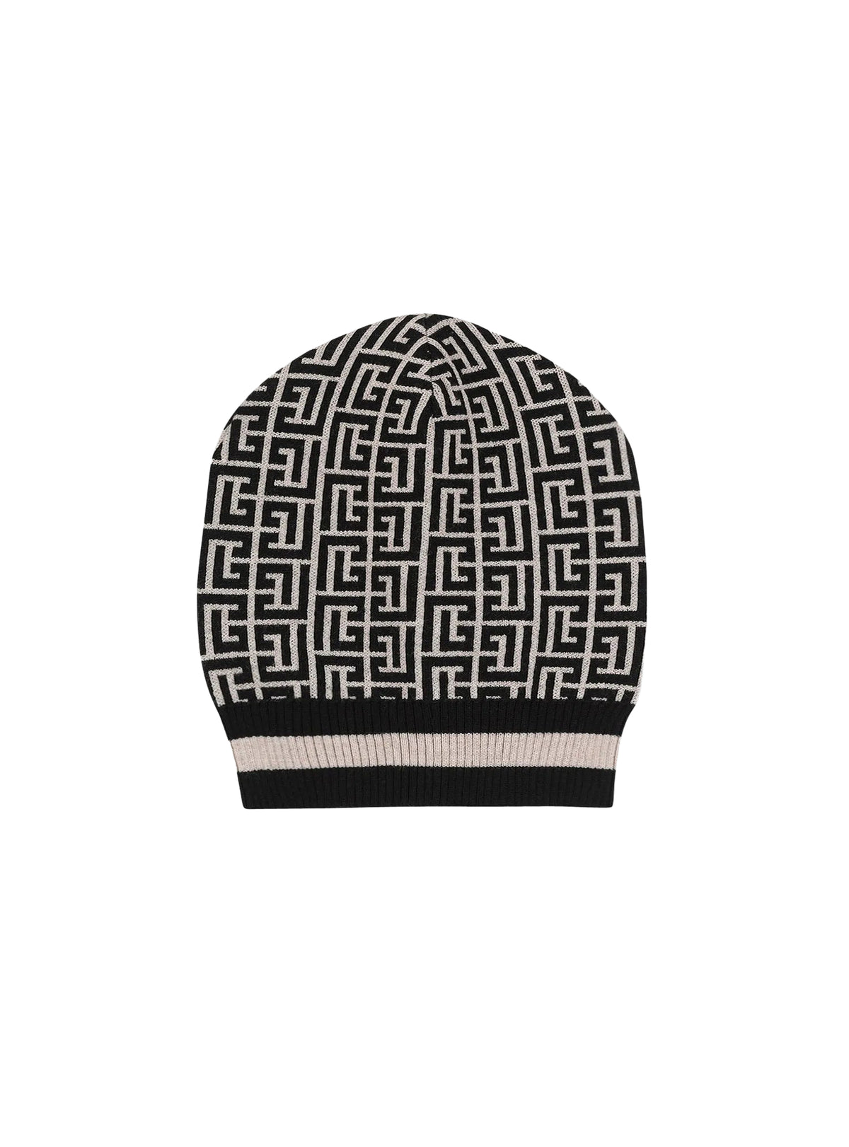 Bonnet Monogramme en maille - Ivoire & Noir
