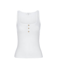 RIB SCOOP BUTTON TANKWHITE