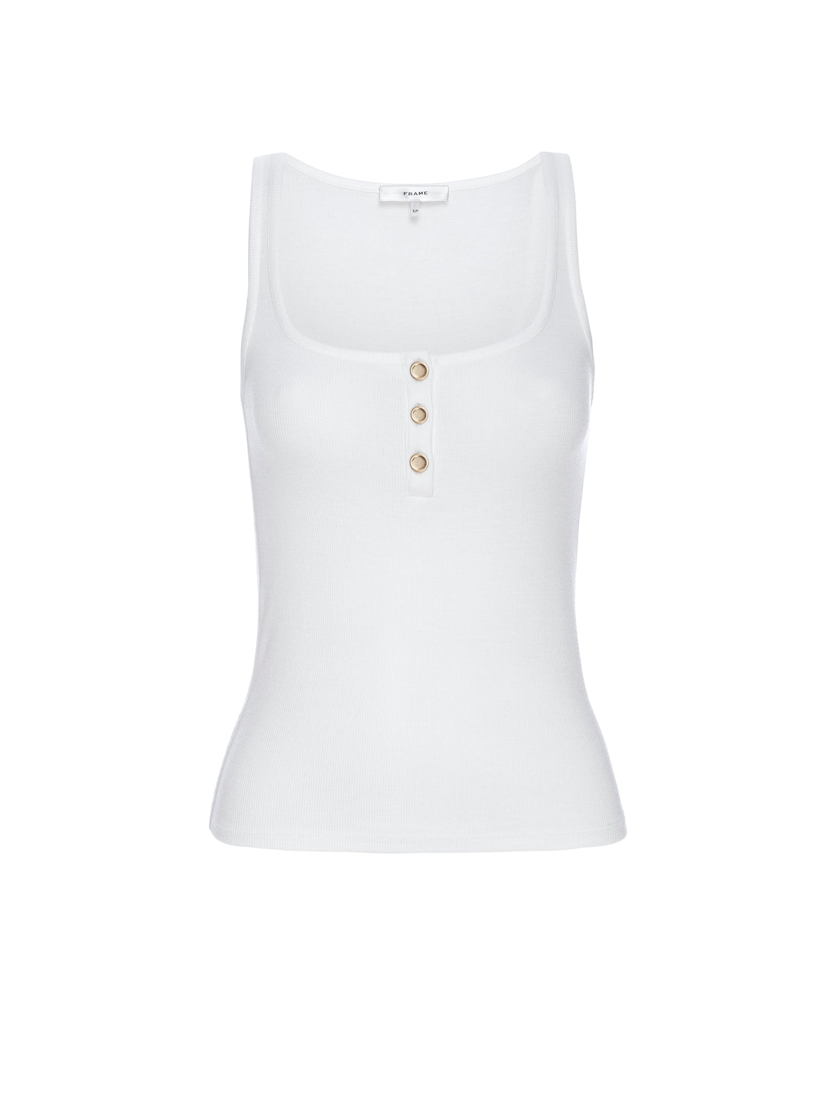 RIB SCOOP BUTTON TANKWHITE