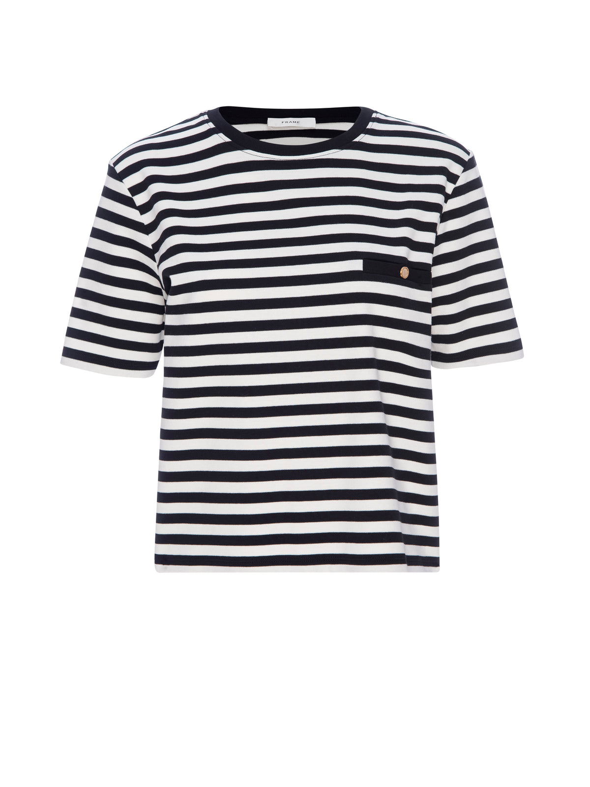 STRIPED POCKET TEEBLACK MULTI