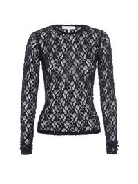 MESH LACE CREWNECKBLACK