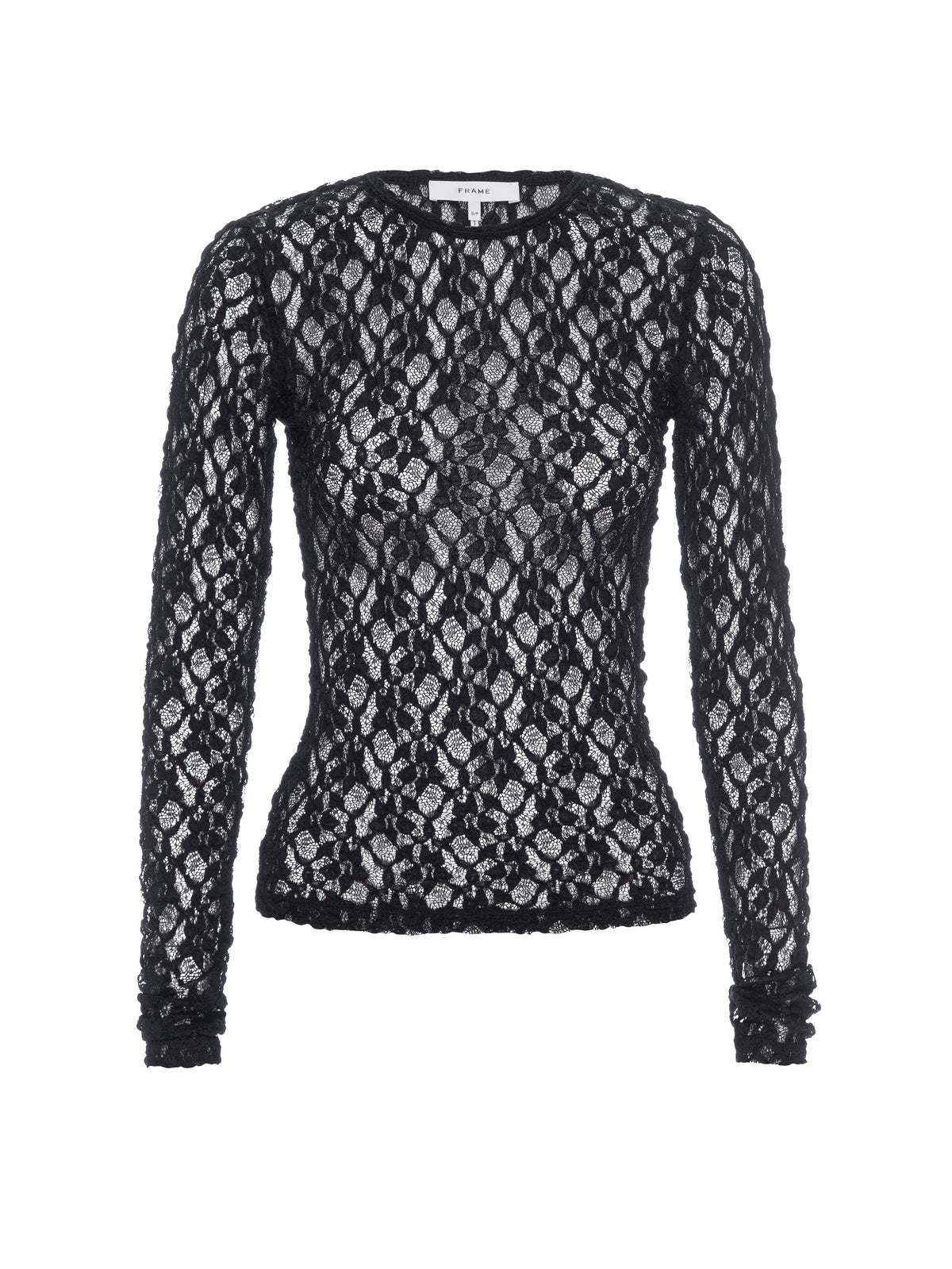 MESH LACE CREWNECKBLACK