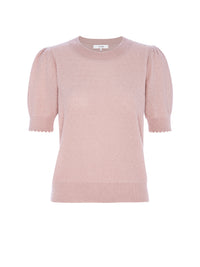 POINTELLE PUFF SLEEVE SWEATERPEONY
