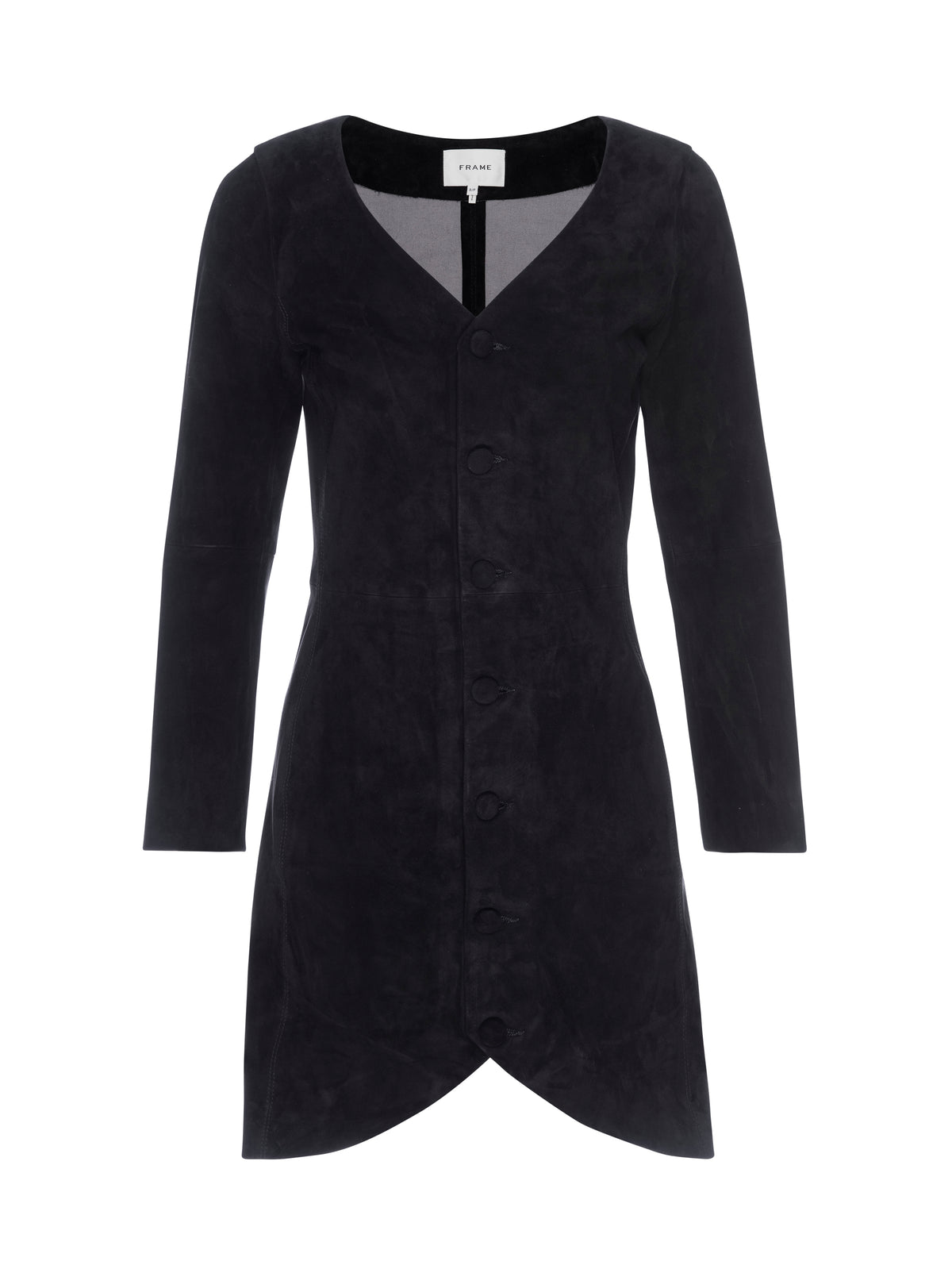 SUEDE BUTTON FRONT MINI DRESSBLACK