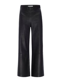 CROPPED LEATHER WIDE LEGBLACK