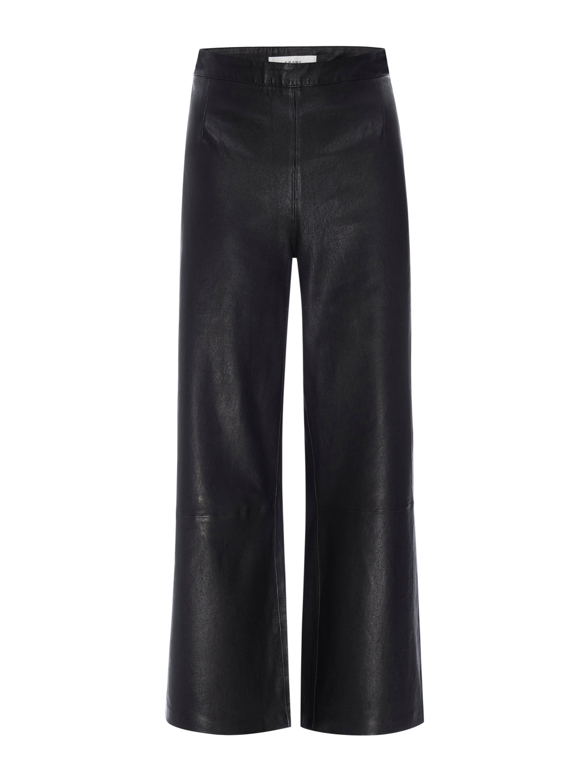 CROPPED LEATHER WIDE LEGBLACK