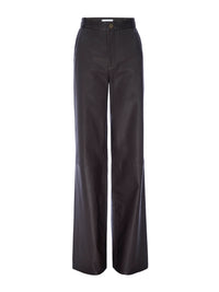 RELAXED LEATHER TROUSERCHOCOLATE BROWN
