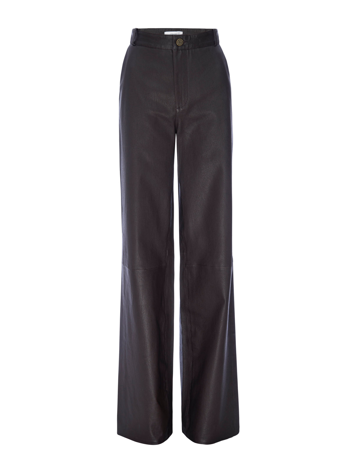 RELAXED LEATHER TROUSERCHOCOLATE BROWN