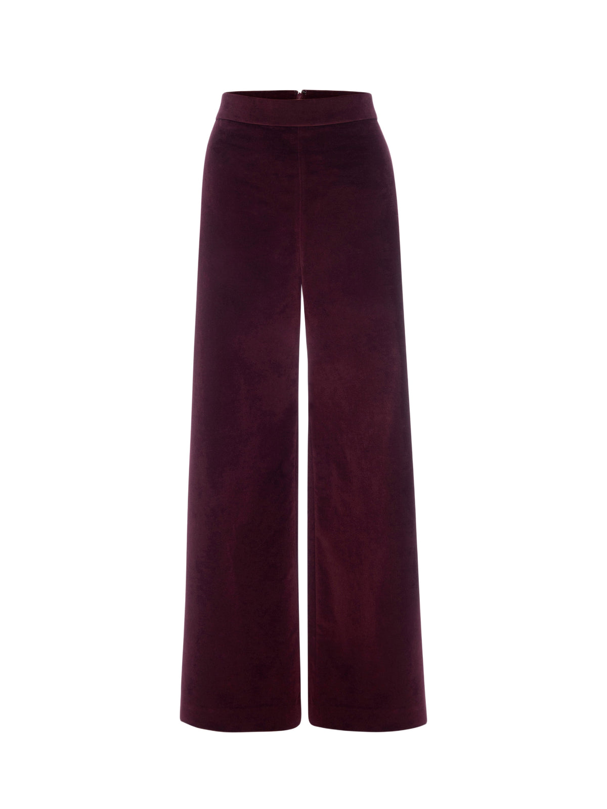 Wide-leg velvet cropped trousers - Wine