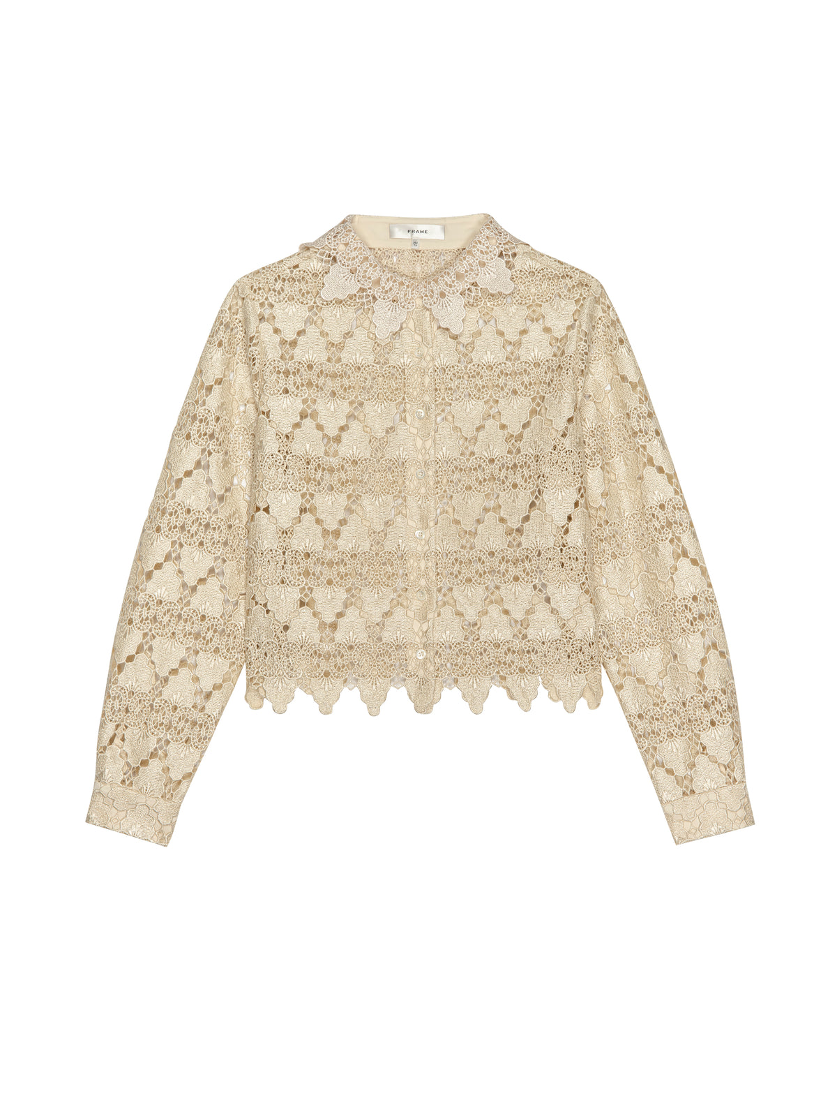 THE LACE BUTTON UP L/S SHIRTECRU