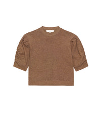 LUREX RUCHED SLEEVE SWEATERBRONZE MULTI