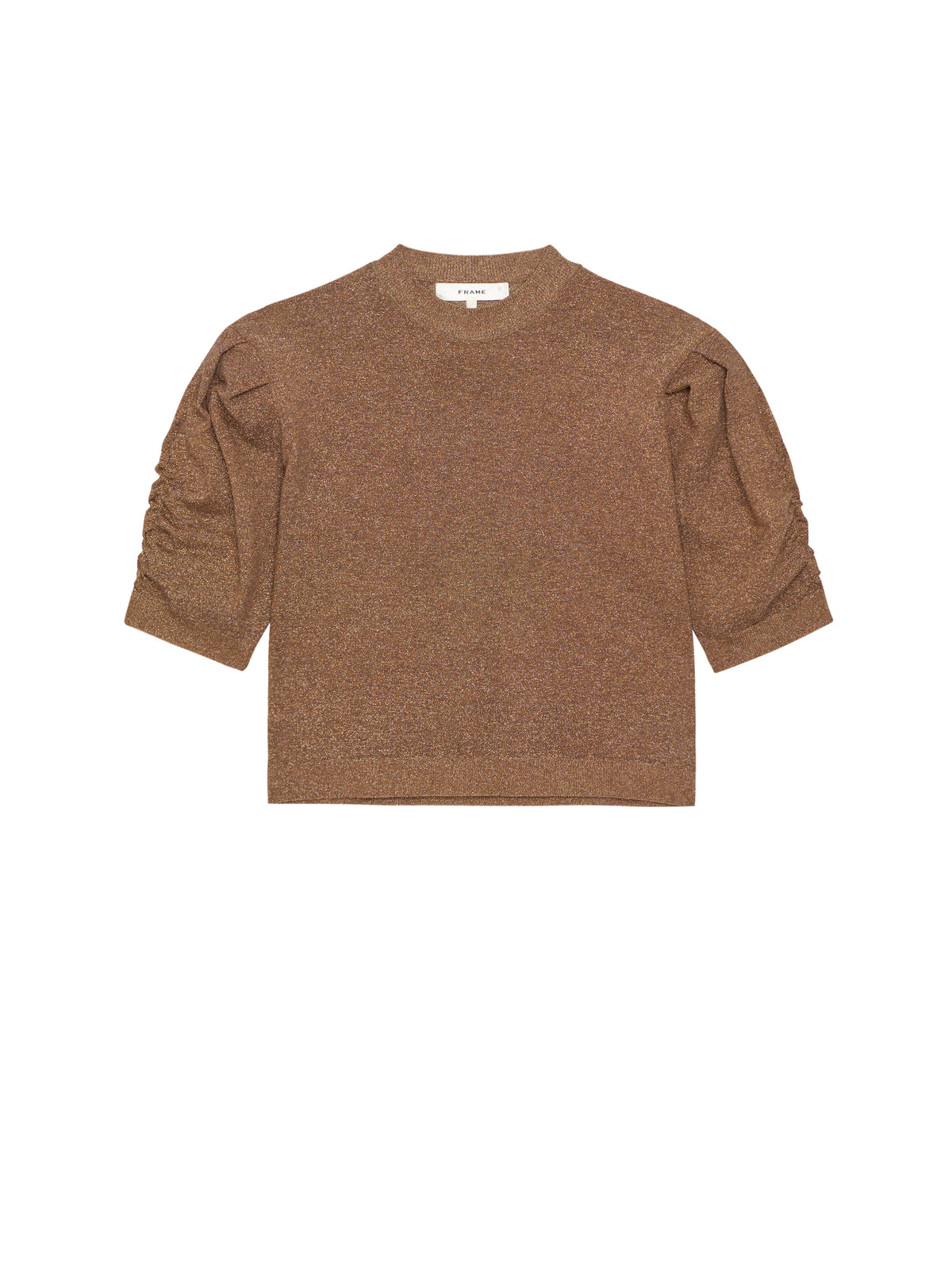 LUREX RUCHED SLEEVE SWEATERBRONZE MULTI