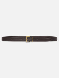 THE LEATHER SQUARE BUCKLE BELTDARK BROWN