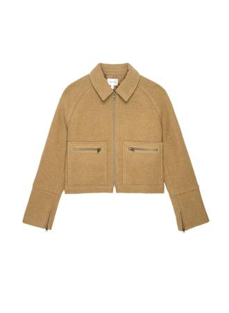 THE RAGLAN ZIP FRONT JACKETCAMEL