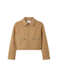 Wool jacket with raglan sleeves - Camel