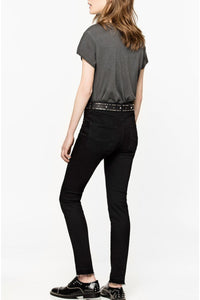 T-shirt Woop Slub en lin - Charbon