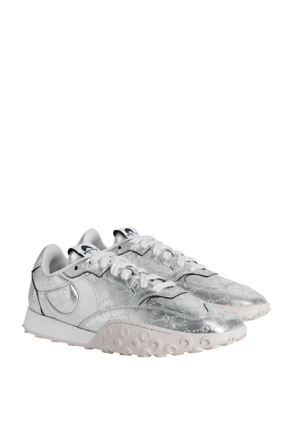 Sneakers MS Rise en cuir laminé - Silver