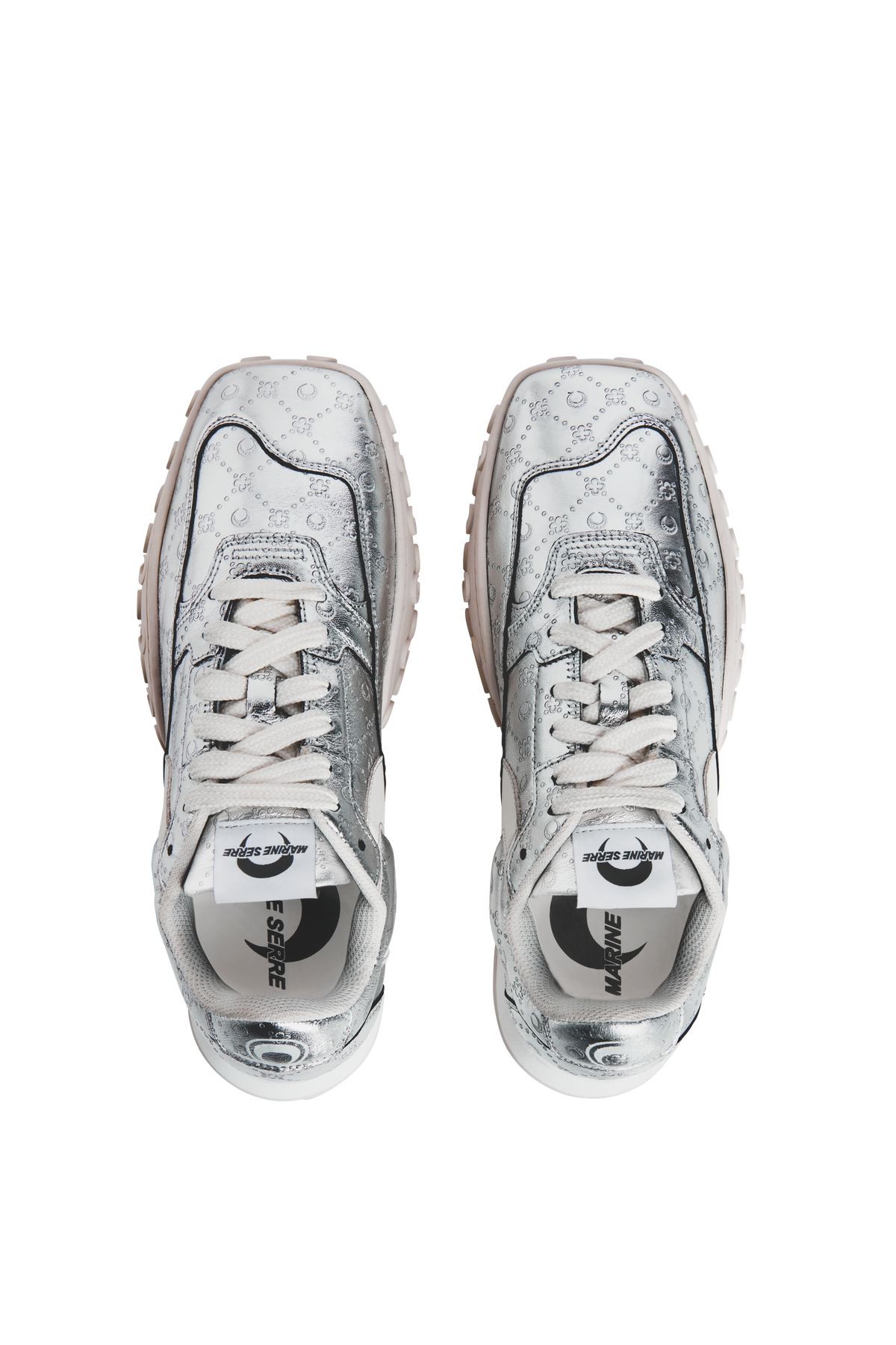 Sneakers MS Rise en cuir laminé - Silver