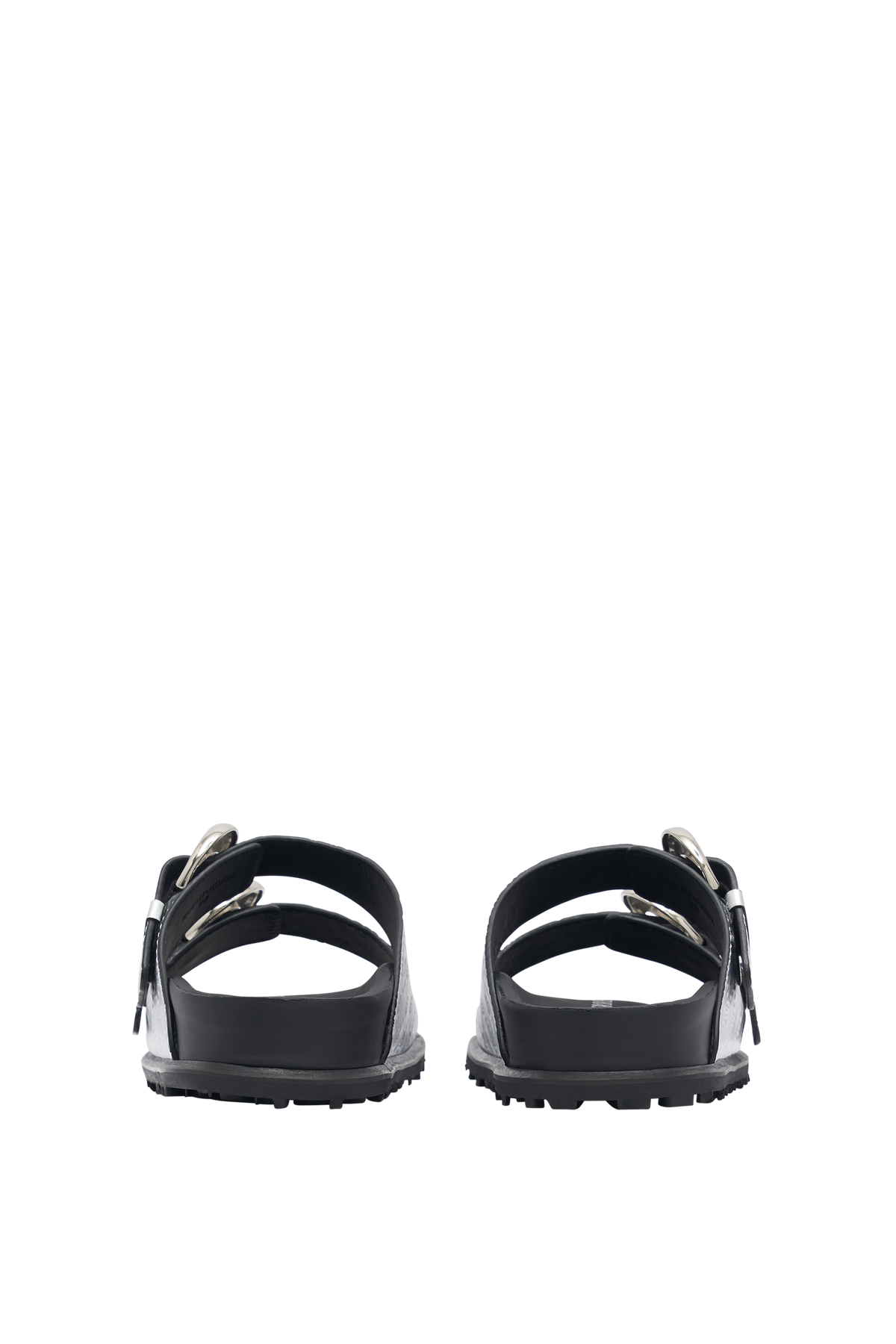 Sandales en cuir laminé MS ground - Silver