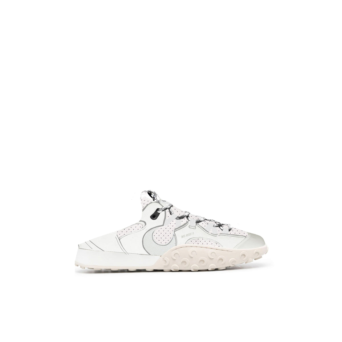 Suede Leather Ms Rise Tyko Mule - Blanc