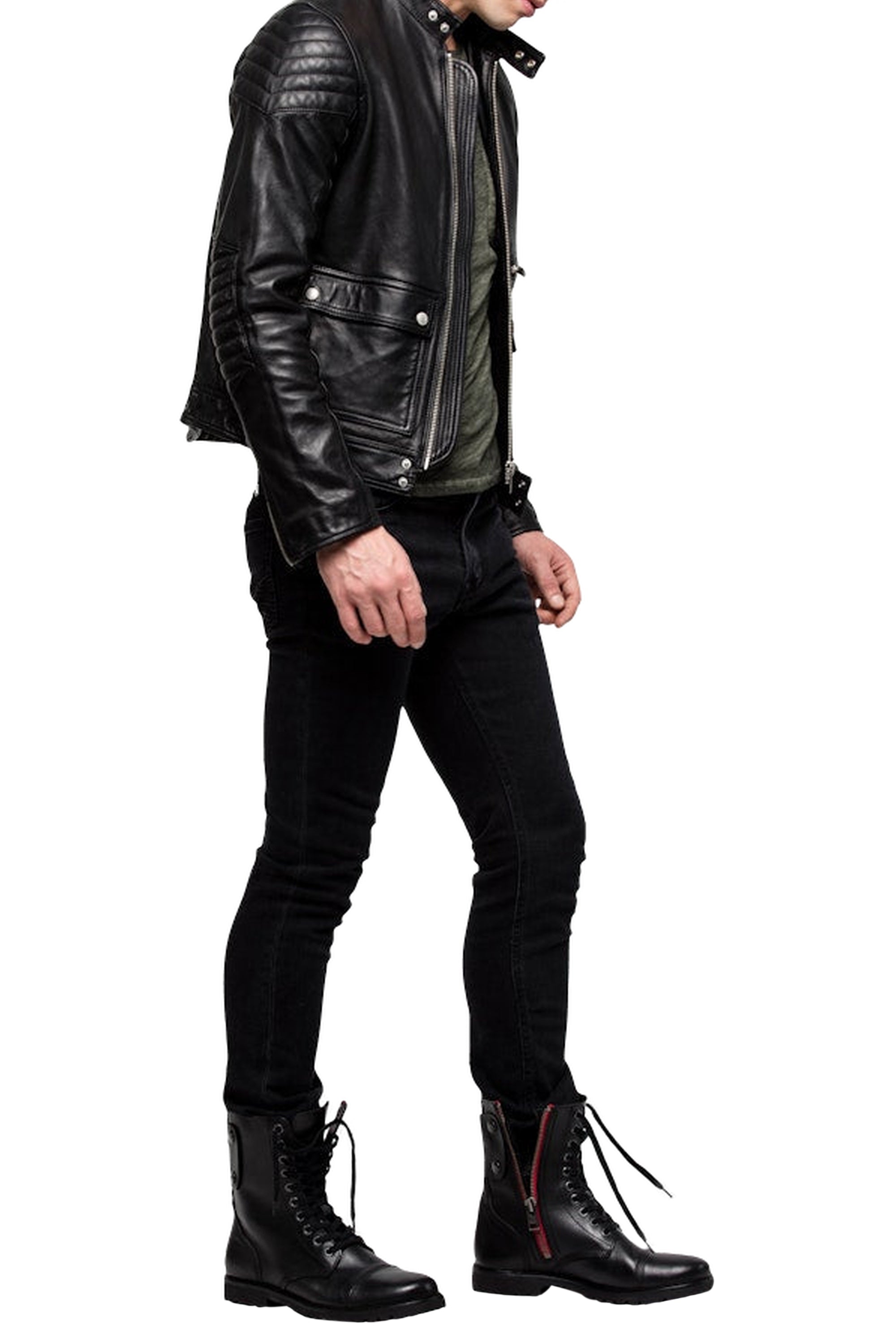 Blouson Leon en cuir - Noir
