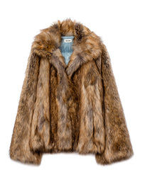 ZHORS LIGNE MARRON FURYS MANTEAU FAUSSE FOURRURE