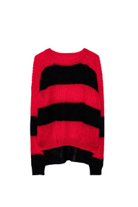 Pull Gaby en laine - Noir Rouge
