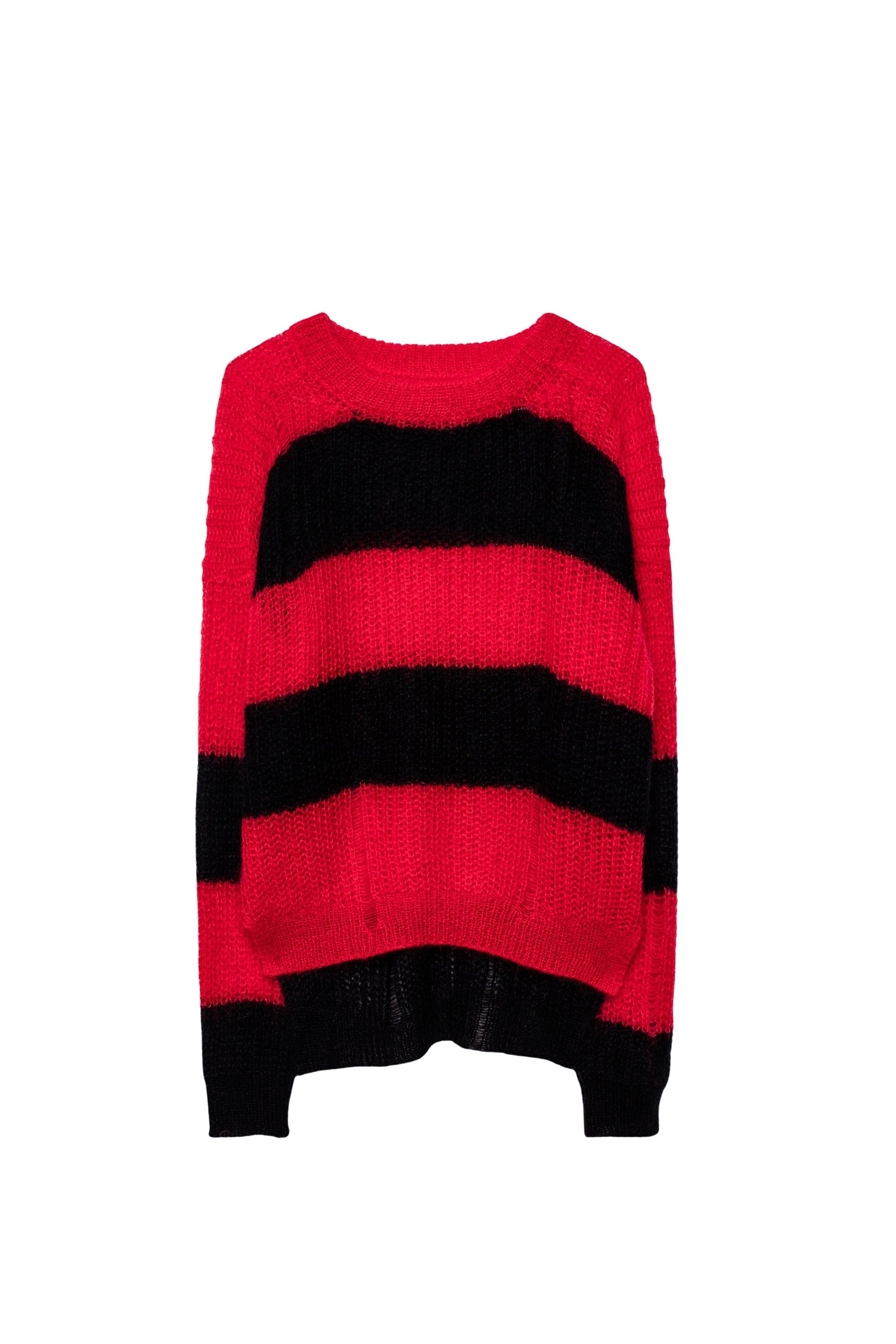 Pull Gaby en laine - Noir Rouge