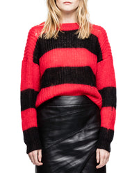 Pull Gaby en laine - Noir Rouge