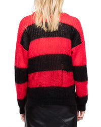 Pull Gaby en laine - Noir Rouge