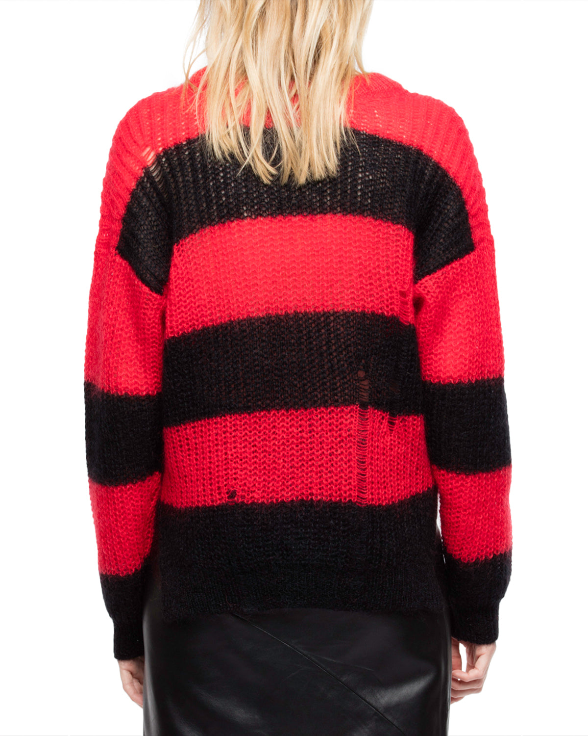 Pull Gaby en laine - Noir Rouge