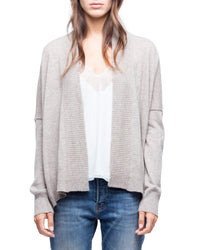 ZHORS LIGNE TAUPE CLAIR TANYA CP CARDIGAN OUVERT CASHM