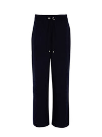 Pantalon tricoté en cachemire mélangé - Bleu Marine & Blanc